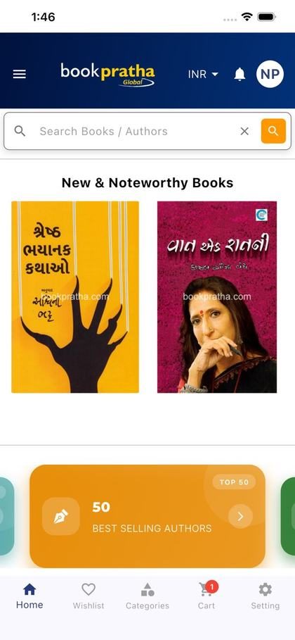 Book Pratha iOS app home screen from the App Store